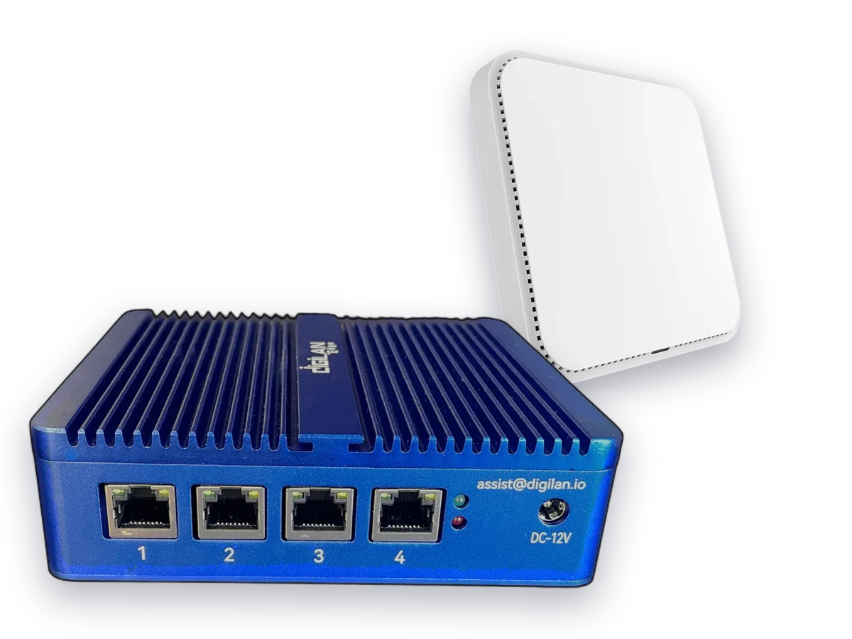 Gateway Edge DigiLAN et borne WiFi intérieure DigiLAN